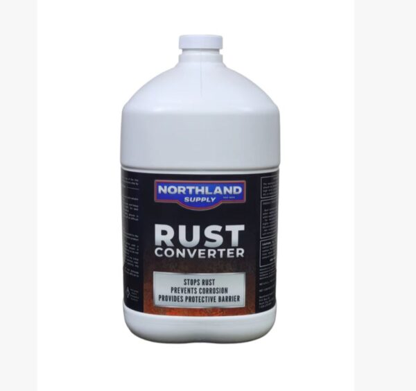 Label on a jug of rust converter